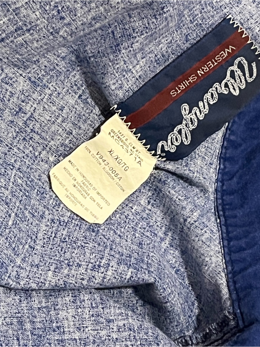 Wrangler TRUE Brushpopper Pearl Snap Blue Aztec Western Navajo XL EUC RARE - Picture 5 of 5